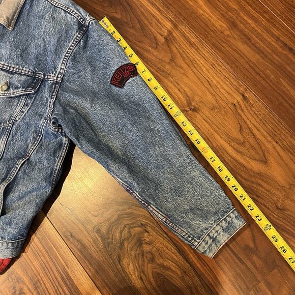 Vintage Kenzo Jeans Mens Denim Trucker Jacket w/ Quilted Zip Vest Size L RARE - Picture 12 of 13